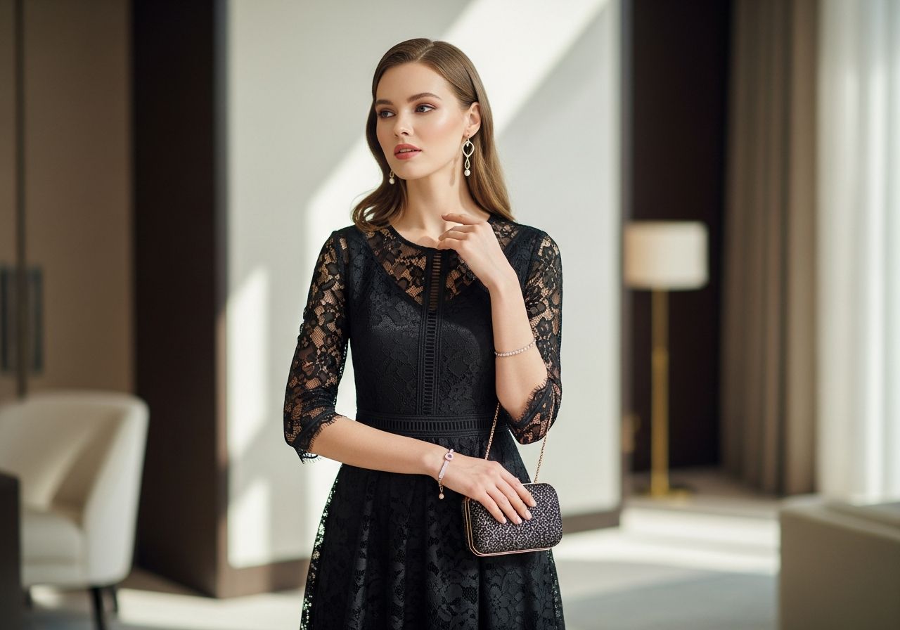 Czarna koronkowa sukienka – jakie dodatki wybrać, by podkreślić elegancję i kobiecość